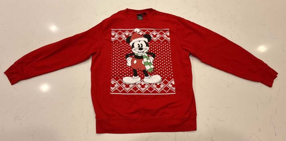 Disney Mickey Mouse Christmas Sweatshirt Size XL Red